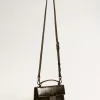 Borsa Venezia piccola in pelle metallizzata nera con dettagli neri Borsa Venezia piccola in pelle metallizzata nera con dettagli neri