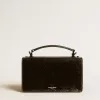 Borsa Venezia piccola in pelle metallizzata nera con dettagli neri Borsa Venezia piccola in pelle metallizzata nera con dettagli neri