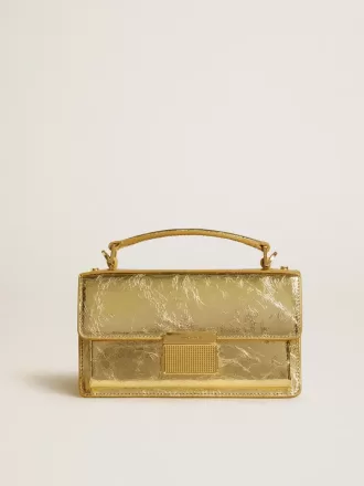Borsa Venezia piccola in pelle metallizzata oro con dettagli dorati