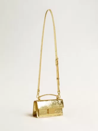 Borsa Venezia piccola in pelle metallizzata oro con dettagli dorati