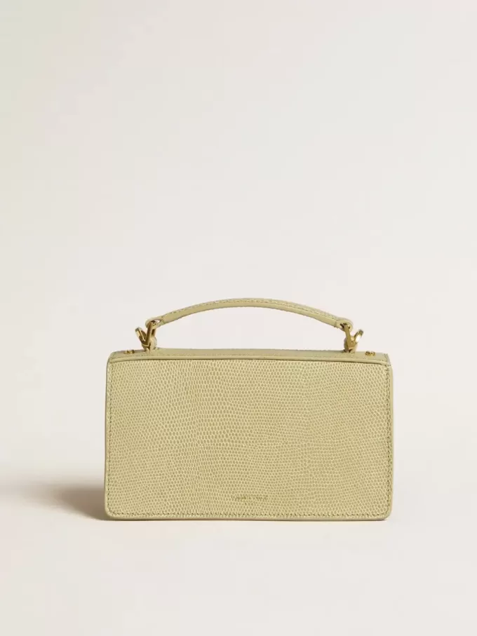 Borsa Venezia piccola in pelle verde chiaro con stampa pitonata e dettagli dorati Borsa Venezia piccola in pelle verde chiaro con stampa pitonata e dettagli dorati