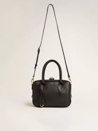 Borsa Vita in morbida pelle nera con dettagli dorati Borsa Vita in morbida pelle nera con dettagli dorati
