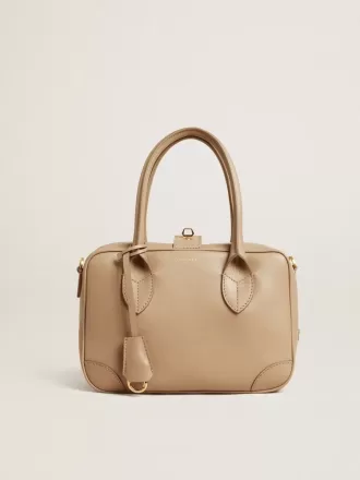 Borsa Vita in pelle color tortora con dettagli dorati Borsa Vita in pelle color tortora con dettagli dorati