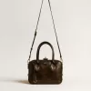 Borsa Vita in pelle nera invecchiata con dettagli dorati Borsa Vita in pelle nera invecchiata con dettagli dorati