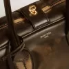 Borsa Vita in pelle nera invecchiata con dettagli dorati Borsa Vita in pelle nera invecchiata con dettagli dorati