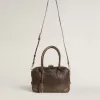 Borsa Vita in pelle vintage marrone con dettagli dorati Borsa Vita in pelle vintage marrone con dettagli dorati