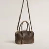 Borsa Vita in pelle vintage marrone con dettagli dorati Borsa Vita in pelle vintage marrone con dettagli dorati