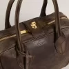 Borsa Vita in pelle vintage marrone con dettagli dorati Borsa Vita in pelle vintage marrone con dettagli dorati