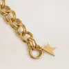 Bracciale con catena intrecciata color oro antico e chiusura a forma di stella