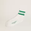 Calzini in cotone con finiture consumate, strisce verdi e logo Calzini in cotone con finiture consumate, strisce verdi e logo