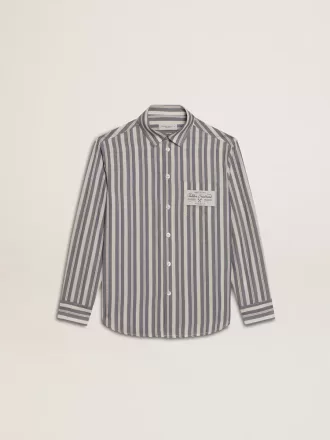 Camicia a righe da bambino con dettaglio Golden Dreamers sulla tasca