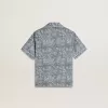 Camicia blu da bambino con stampa bianca