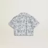 Camicia corta bianca da bambina con stampa blu Camicia corta bianca da bambina con stampa blu