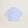 Camicia corta da bambina in cotone a righe azzurro