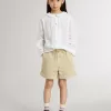 Camicia da bambina in cotone bianco con ricami inglesi Camicia da bambina in cotone bianco con ricami inglesi