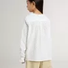 Camicia da bambina in cotone bianco con ricami inglesi Camicia da bambina in cotone bianco con ricami inglesi