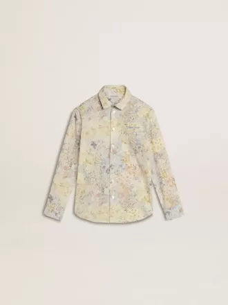 Camicia da bambina in cotone con stampa floreale multicolore