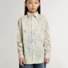 Camicia da bambina in cotone con stampa floreale multicolore Camicia da bambina in cotone con stampa floreale multicolore