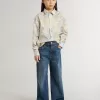 Camicia da bambina in cotone con stampa floreale multicolore Camicia da bambina in cotone con stampa floreale multicolore
