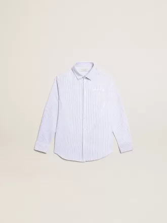 Camicia da bambino con righe azzurre