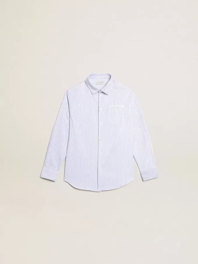Camicia da bambino con righe azzurre