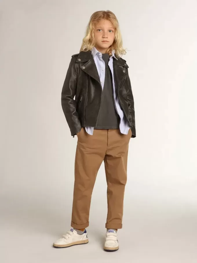 Camicia da bambino con righe azzurre