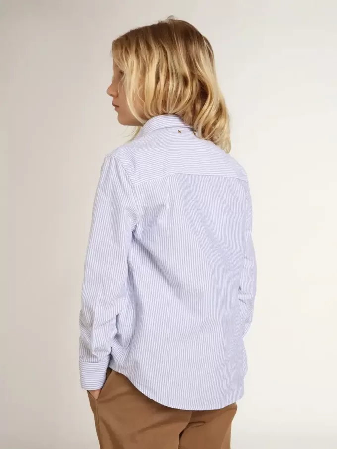 Camicia da bambino con righe azzurre