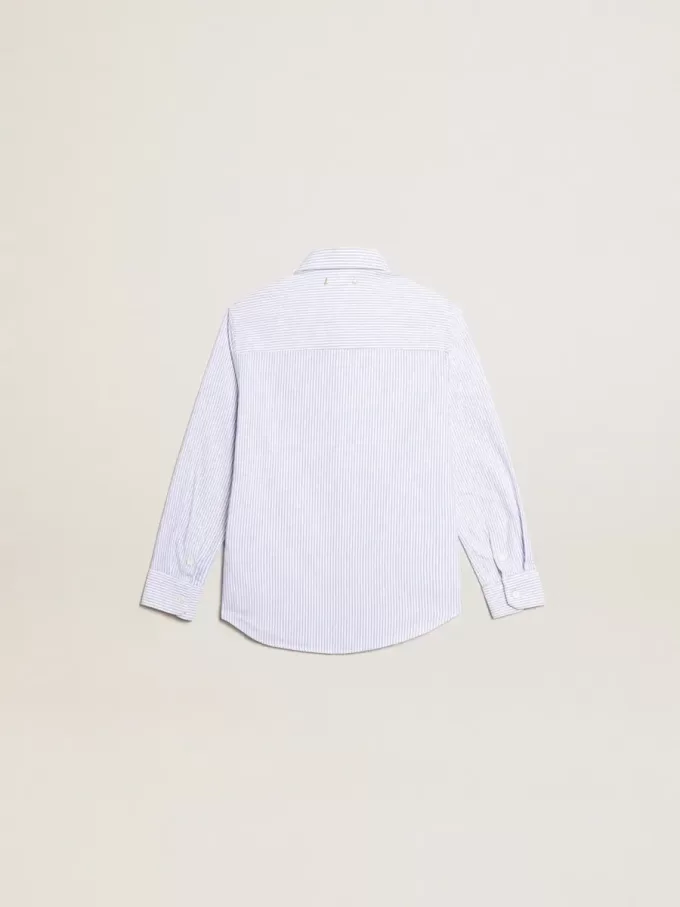 Camicia da bambino con righe azzurre