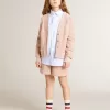 Camicia da bambino in cotone a righe azzurro e bianco con logo ricamato Camicia da bambino in cotone a righe azzurro e bianco con logo ricamato
