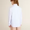Camicia da bambino in cotone a righe azzurro e bianco con logo ricamato Camicia da bambino in cotone a righe azzurro e bianco con logo ricamato