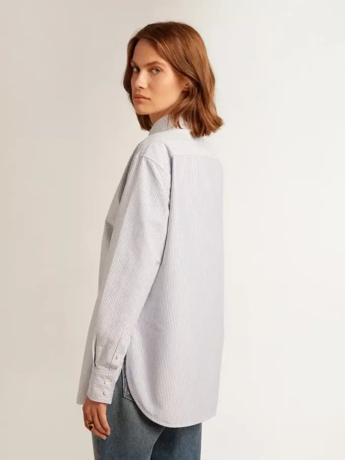 Camicia da donna a righe sottili Camicia da donna a righe sottili