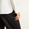 Camicia da donna con motivo a righe verticali e ricami in cristallo