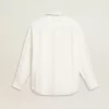 Camicia da donna con motivo a righe verticali e ricami in cristallo