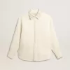 Camicia da donna in misto viscosa e cotone con collo impreziosito da cristalli
