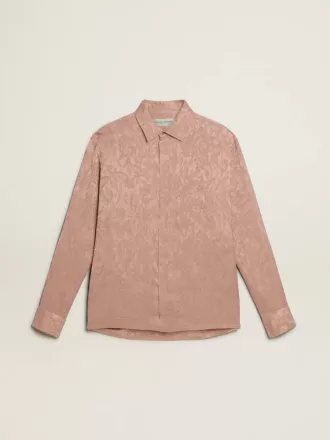 Camicia da donna in viscosa rosa con motivo floreale Camicia da donna in viscosa rosa con motivo floreale