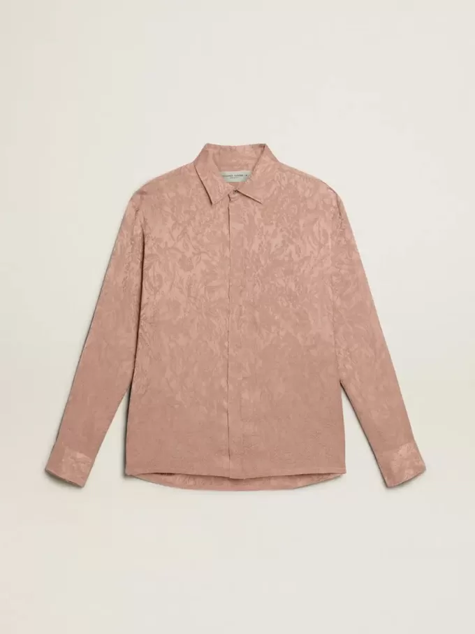 Camicia da donna in viscosa rosa con motivo floreale Camicia da donna in viscosa rosa con motivo floreale