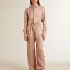 Camicia da donna in viscosa rosa con motivo floreale Camicia da donna in viscosa rosa con motivo floreale