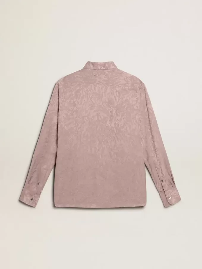 Camicia da donna in viscosa rosa con motivo floreale Camicia da donna in viscosa rosa con motivo floreale