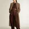 Camicia da donna marrone con dettagli trapuntati Camicia da donna marrone con dettagli trapuntati