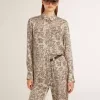 Camicia da notte da donna in misto seta con stampa floreale Camicia da notte da donna in misto seta con stampa floreale