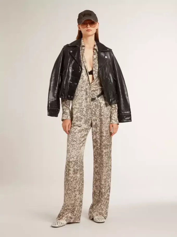 Camicia da notte da donna in misto seta con stampa floreale Camicia da notte da donna in misto seta con stampa floreale
