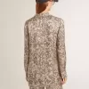 Camicia da notte da donna in misto seta con stampa floreale Camicia da notte da donna in misto seta con stampa floreale