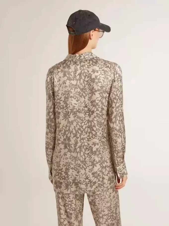 Camicia da notte da donna in misto seta con stampa floreale Camicia da notte da donna in misto seta con stampa floreale