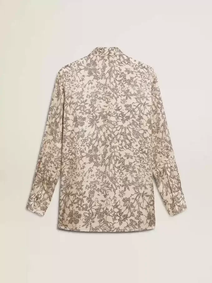 Camicia da notte da donna in misto seta con stampa floreale Camicia da notte da donna in misto seta con stampa floreale