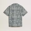 Camicia da uomo in popeline a maniche corte stile pigiama con stampa marina blu e bianca Camicia da uomo in popeline a maniche corte stile pigiama con stampa marina blu e bianca