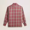 Camicia dal taglio squadrato con ricami a quadri rosa, sabbia e grigio Camicia dal taglio squadrato con ricami a quadri rosa, sabbia e grigio