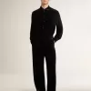Camicia nera effetto velluto con ricami