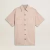 Camicia oversize da donna in denim tinto rosa Camicia oversize da donna in denim tinto rosa