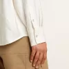 Camicia oversize da uomo bianco consumato con righe verticali Camicia oversize da uomo bianco consumato con righe verticali
