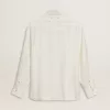 Camicia oversize da uomo bianco consumato con righe verticali Camicia oversize da uomo bianco consumato con righe verticali
